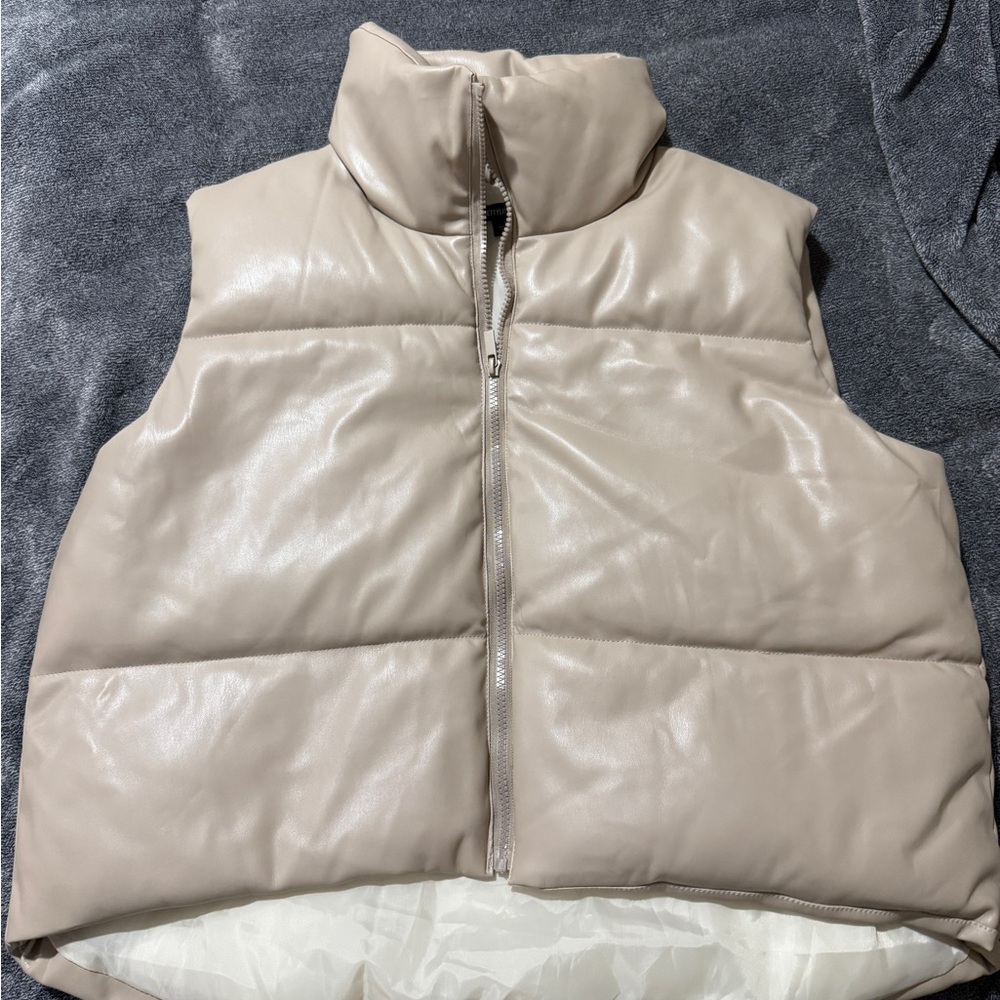 Women's Beige Puffer Vest